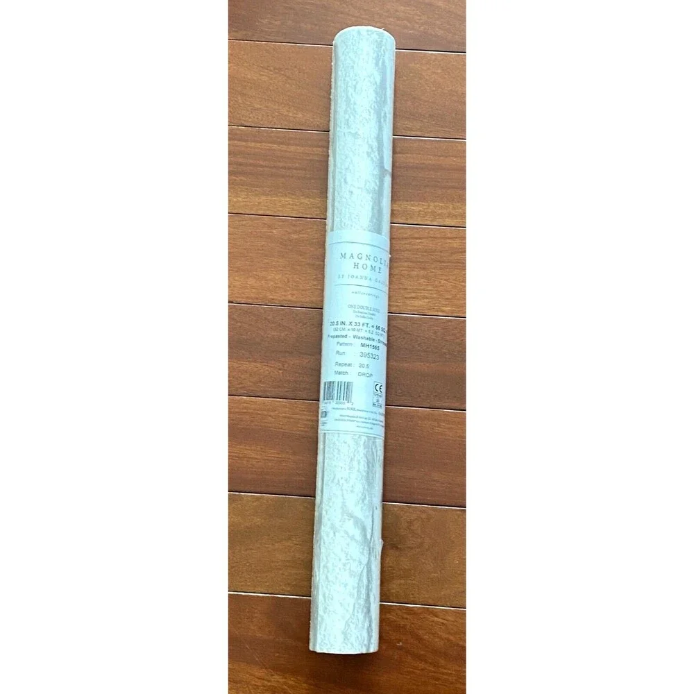 MAGNOLIA HOME Joanna Gaines Prepasted Wallpaper 56 sq ft Brick & Mortar White